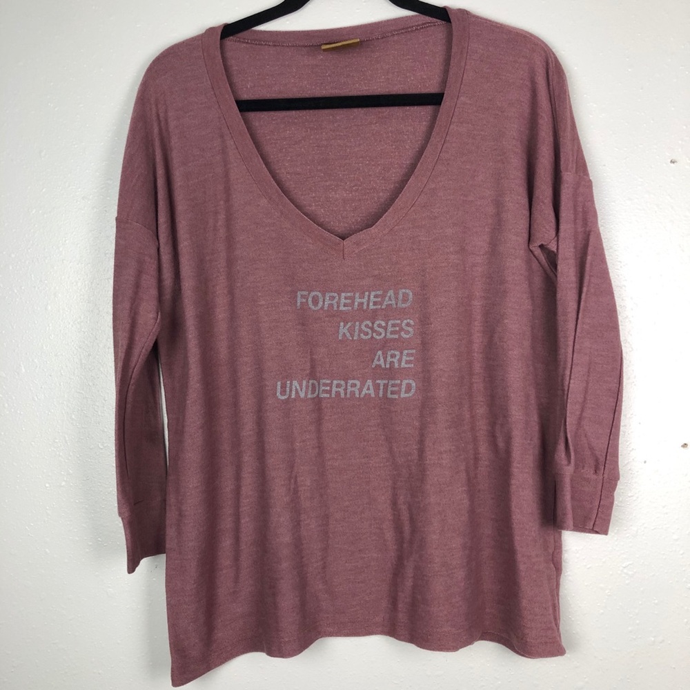 Goodhyouman forehead kisses slouchy maroon top L